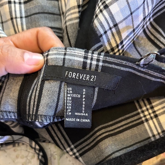 Forever 21 Navy and Cream Checkered Mini Dress - Picture 3 of 3